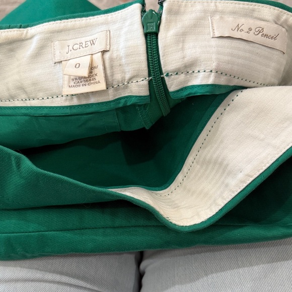 J. Crew hunter green Number.2 pencil skirt Sz.0 - Picture 6 of 8